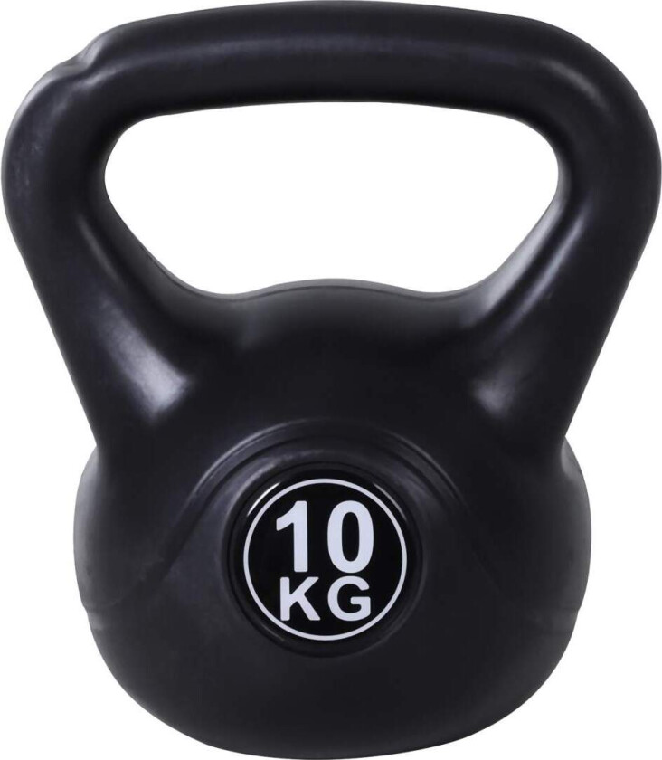 Kettlebell 10 kg – Sandfylt, Svart, Nybegynnervennlig
