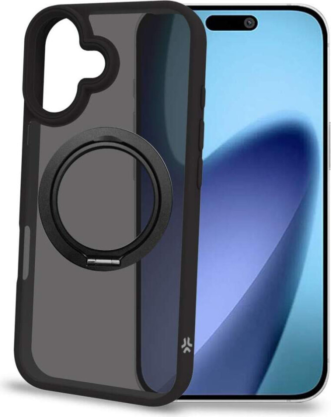 MagSafe-kompatibel iPhone 17-deksel med ringstativ, svart