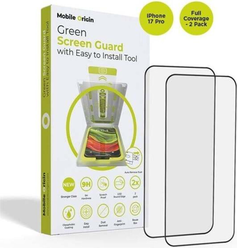 Screen Guard with easy applicator full coverage 2 pack - iPhone 17 Pro