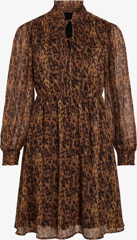 Kjole viFalia High Neck Tie Dress/ka - Natur