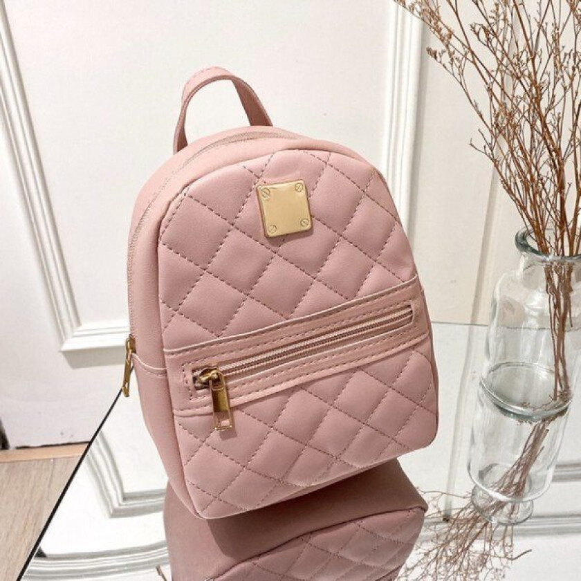 Mini Liten Ryggsekk Dame Skulderveske ROSA rosa