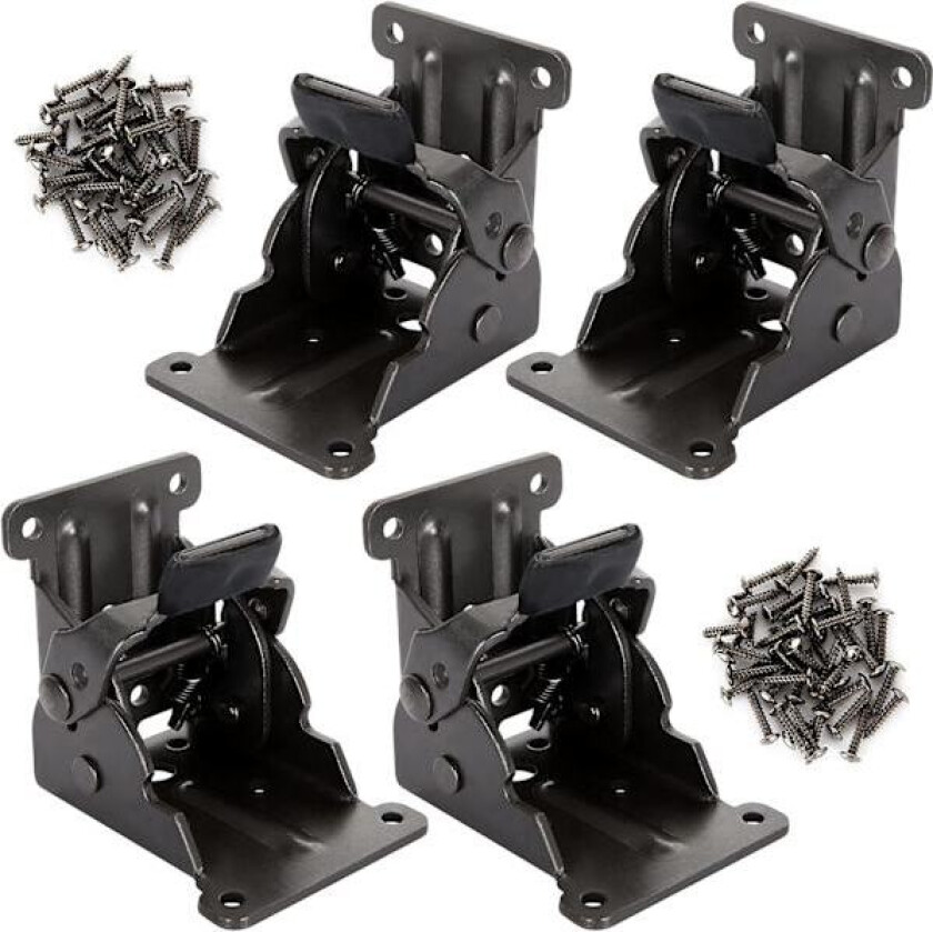 4 stk. sammenleggbare bordbein, 90 graders sammenleggbare møbelbein hengsler, sammenleggbare skrivebordsbeinbraketter med skruer, selvlåsende hengsel forlengelsesstøtte for