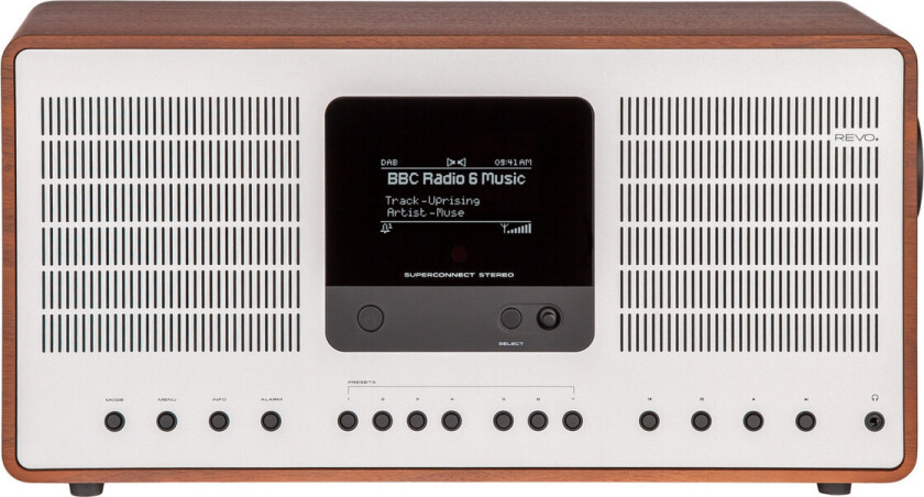 Revo SuperConnect Stereo - DAB+, FM, Bluetooth, Internet - Valnøtt/Sølv