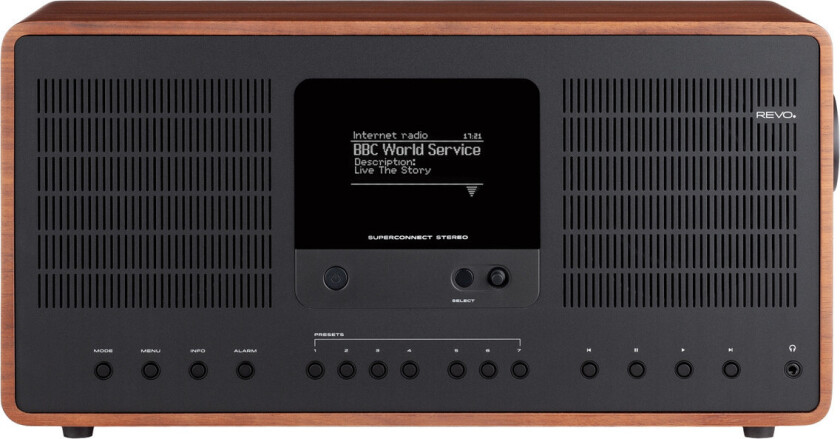 Revo SuperConnect Stereo - DAB+, FM, Bluetooth - Valnøtt/Svart