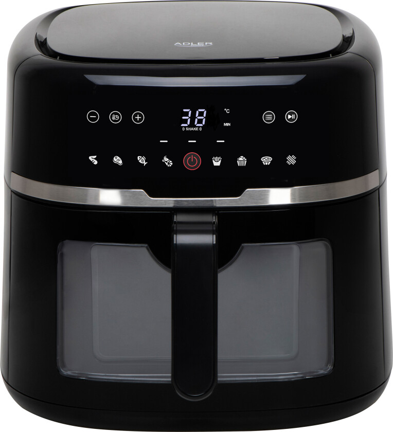 AD 6318 Airfryer - 8L, 2500W, 9 Programmer - Sort