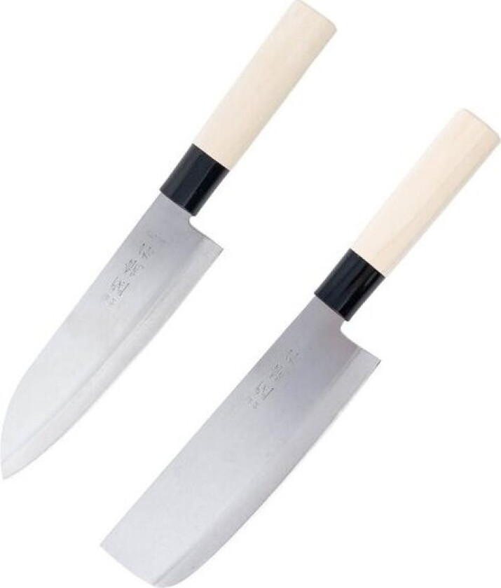 Knivsett 2 deler blankt stål/natur