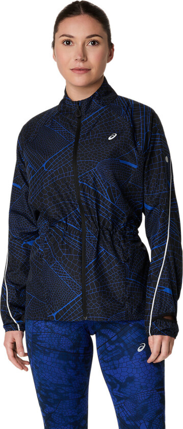 Asics Women's Road Lite-Show Packable Jacket Performance Black/Dark Cobalt