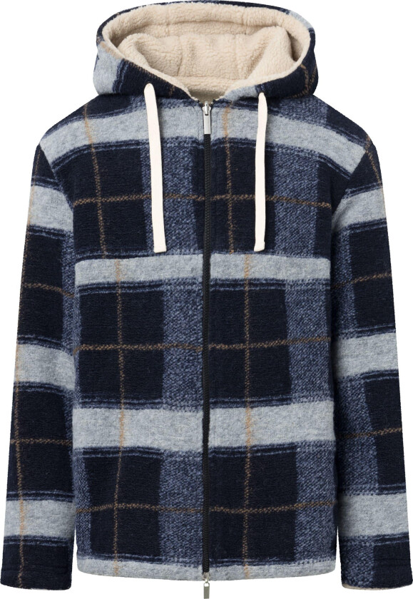 Men's Teddy Reversable Zip Hood Jacket Blue Check