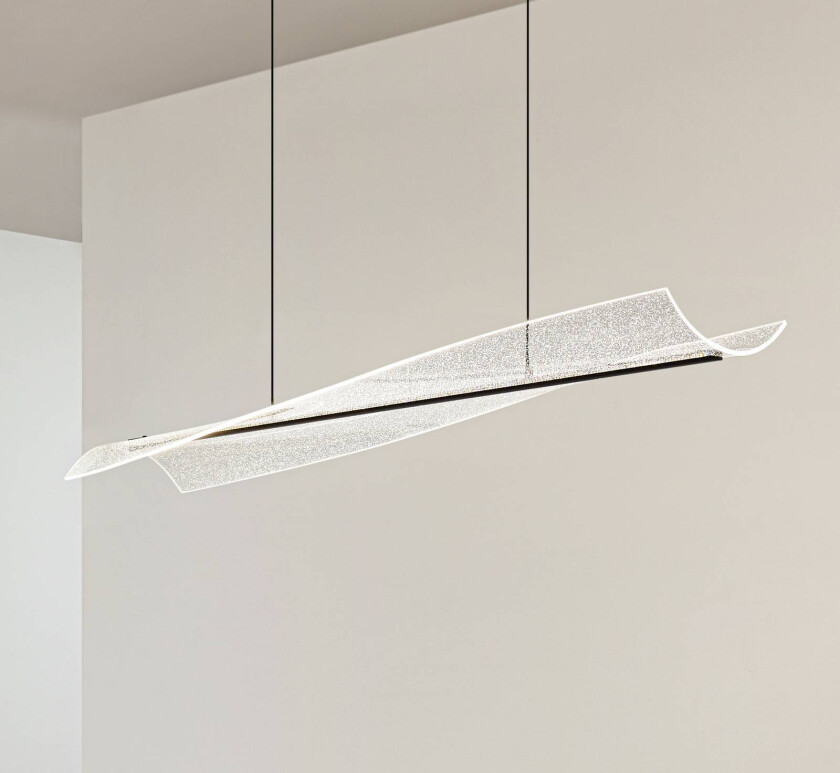Lucande LED-hengelampe Vellia, svart, lengde 112 cm, CCT