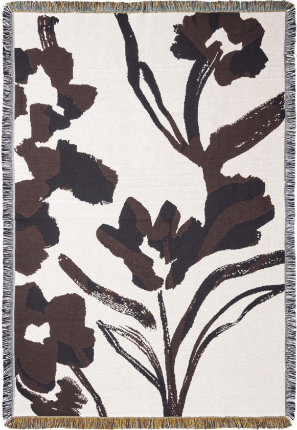 Cilla tapestry pledd 120x170 cm Off-white-Dark grape