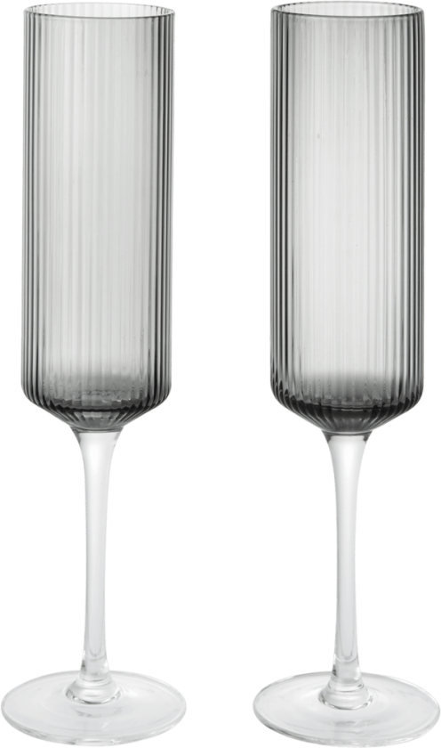 Ripple Champagne flutes champagneglass 15 cl 2-pakning Smoked Grey