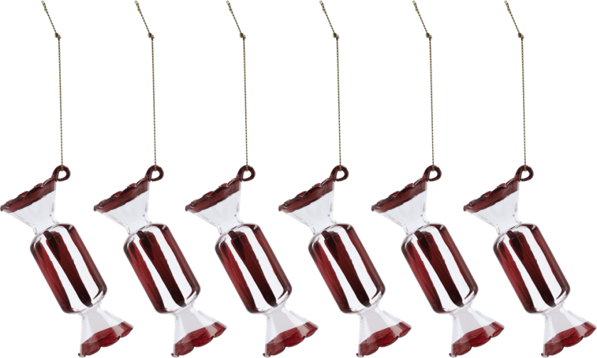 Bonbons julekule 6-pk Rød