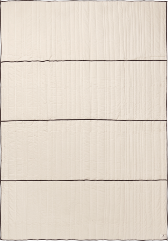 Bilde av Vari quiltet sengeteppe Natural-dark chocolate, 260x180 cm