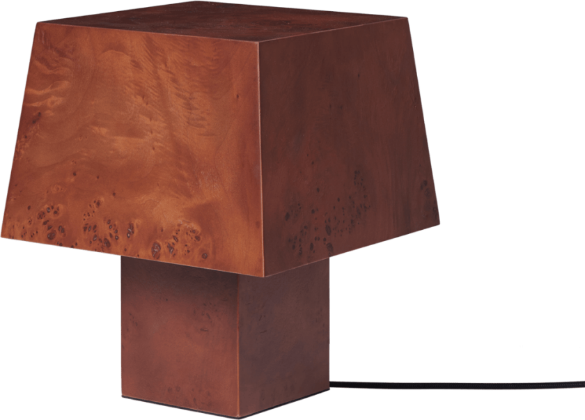 Burl bordlampe 33 cm Dark stained burl