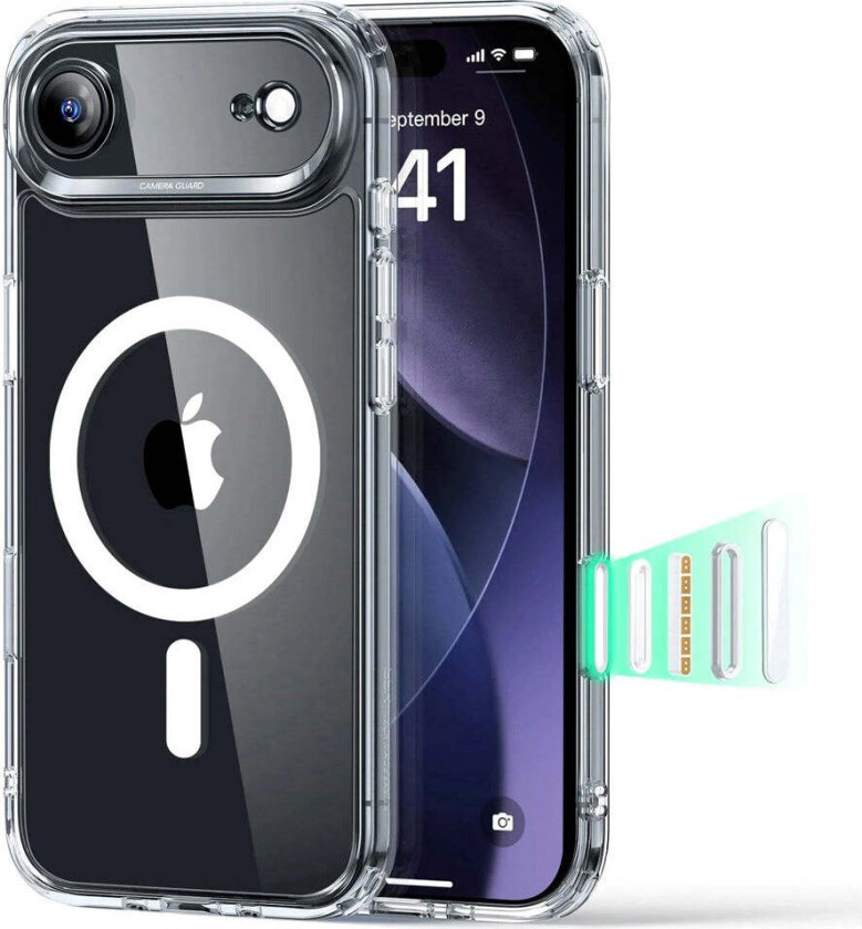 iPhone Air Classic Hybrid Deksel med Kamerakontrollknapp – MagSafe Kompatibel – Gjennomsiktig