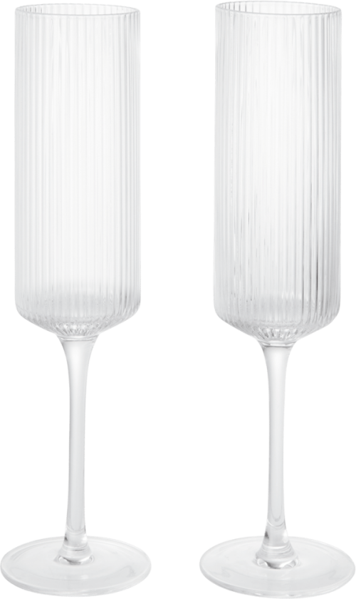 Ripple Champagne flutes champagneglass 15 cl 2-pakning Clear