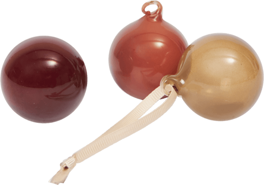 Glasskule julekuler S Ø4 cm 3 deler Roseate Opaque