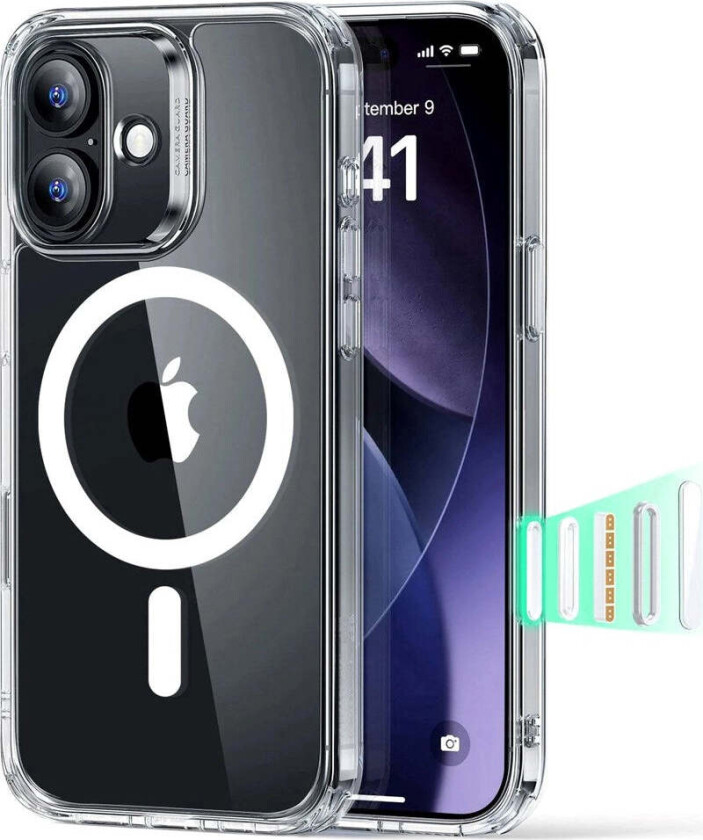 iPhone 17 Classic Hybrid Deksel med Kamerakontrollknapp – MagSafe Kompatibel – Gjennomsiktig