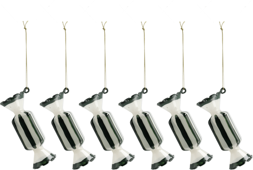 Bonbons julekule 6-pk Grønn