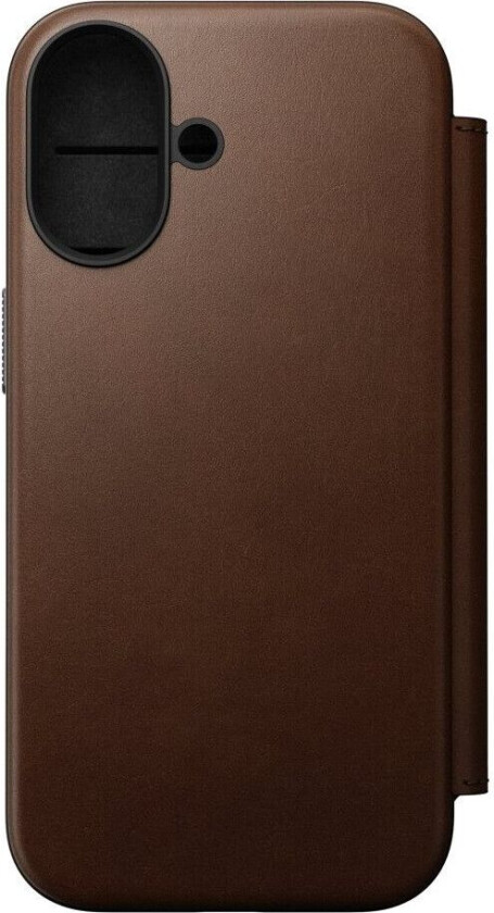 Modern skinn-foldeveske (iPhone 17) - Brun