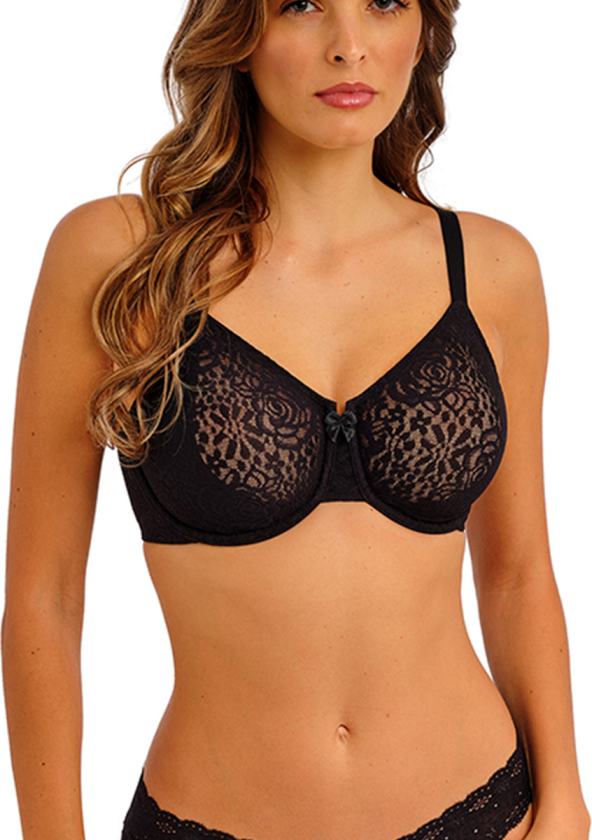 Halo Lace BH med bøjle, sort, Størrelse: 70D, Kvinner