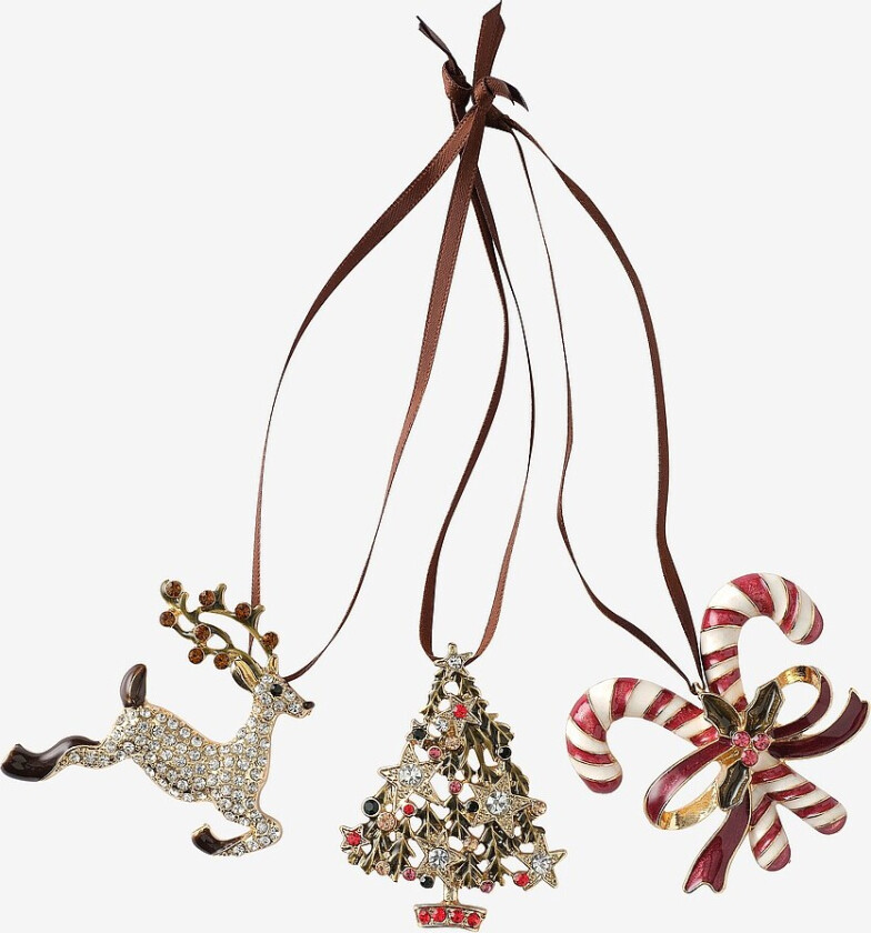 Juletreanheng Candy Cane, Reindeer, Christmas Tree 3 forskjellige - Flerfarget