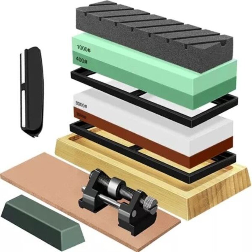 Slipesteinsett for knivsliping / Slipeblokk - 400/1000/3000/8000 Knivsliper 2485【CO】