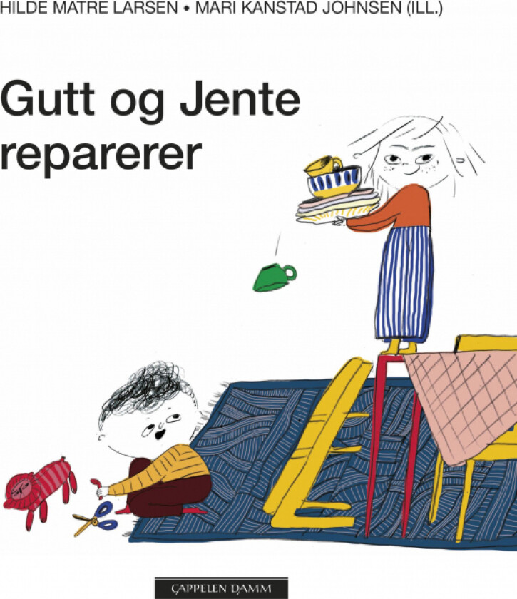 Gutt og Jente reparerer av Hilde Matre Larsen
