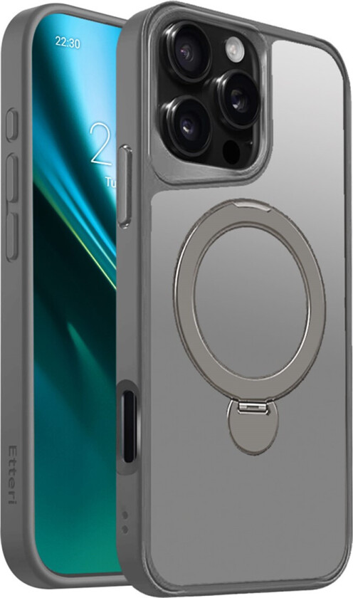 Etteri Matt Mag Ring Cover til iPhone 17 Air - Grå