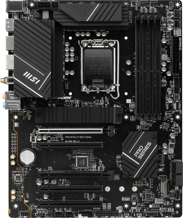 PRO B760-P Bundkort - WiFi, DDR4, ATX, LGA 1700 (12/13 Gen)