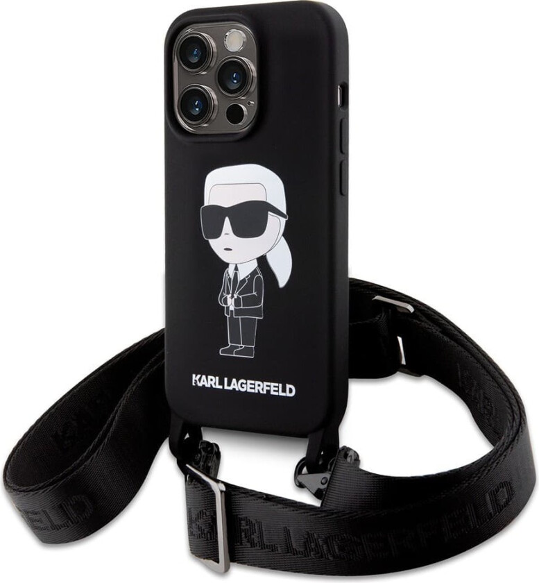 Karl Lagerfeld iPhone 15 Pro Deksel Ikonik Crossbody Svart