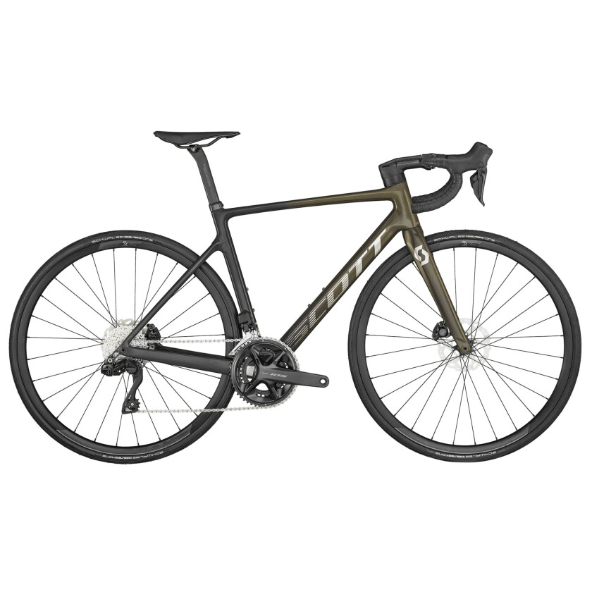Scott Addict RC 40 105 Di2 2x12s disc roadbike 23, landeveissykkel, herre Candy Yellow Flakes