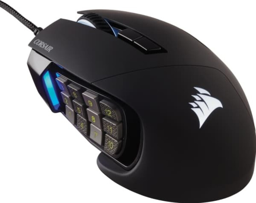 CORSAIR Gaming Scimitar RGB Elite - Mus - optisk - 17 knapper - kablet - USB - svart