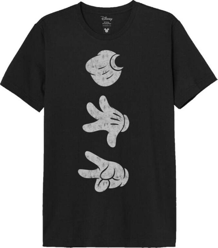 Disney T-skjorte - Mickey Hands - S til L - Herrer - svart
