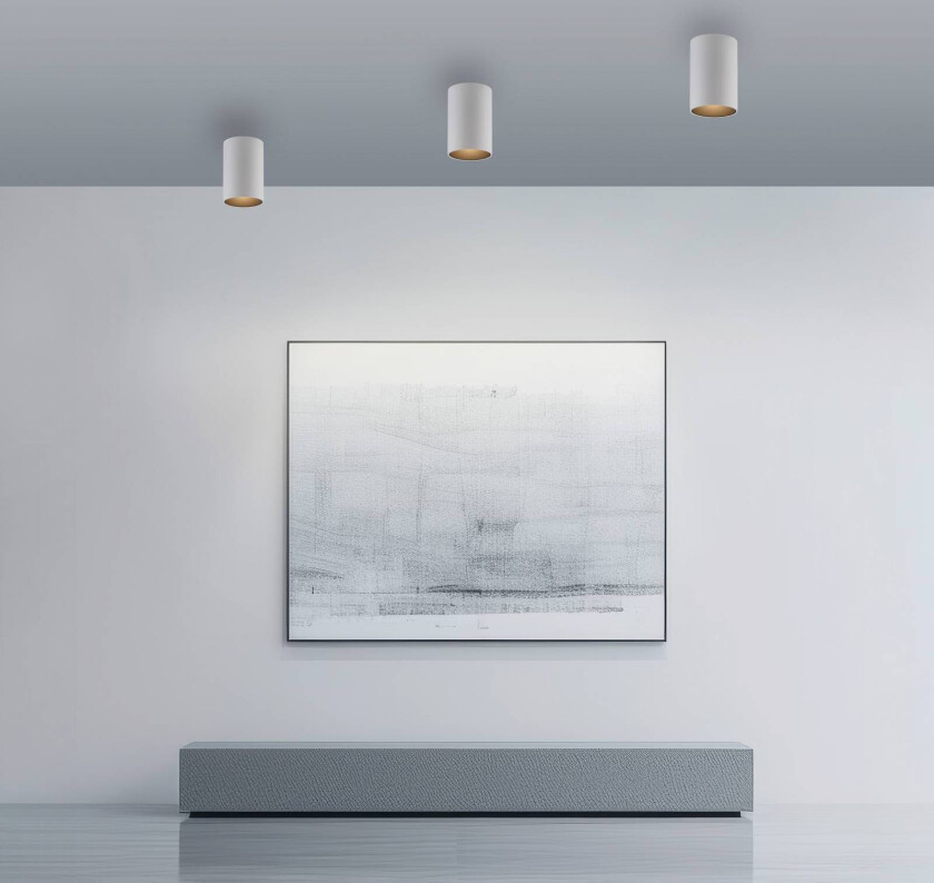 PURE LED-taklampe til bad Point, hvit, Ø 6 cm, metall, IP44