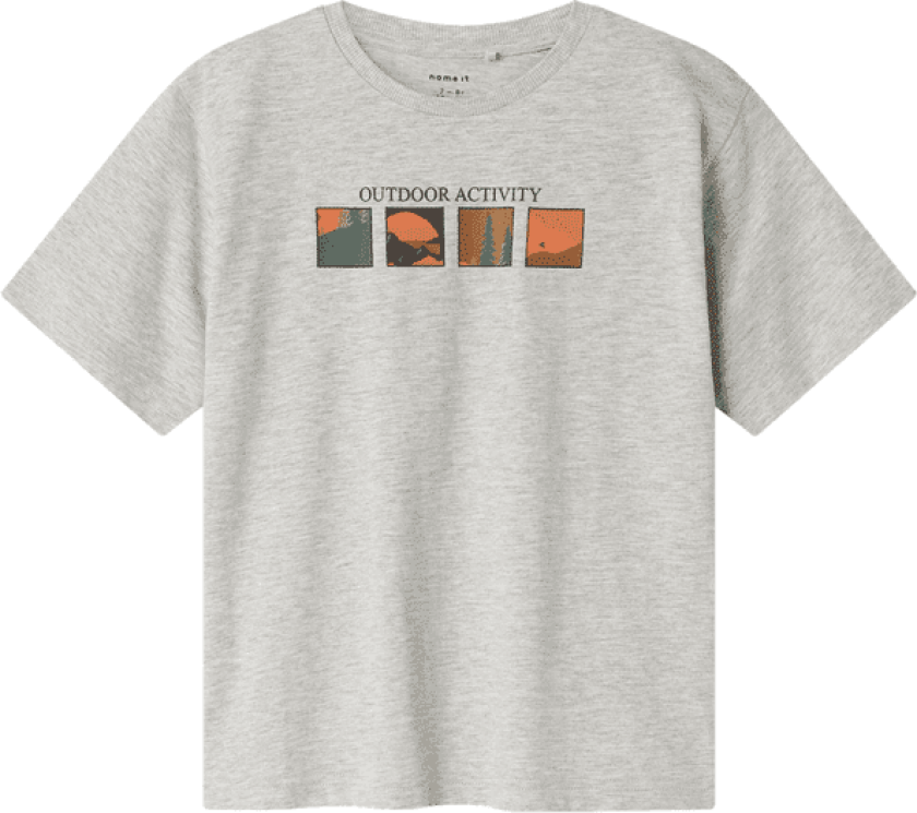 Name It Nkmorlan t-skjorte til barn, Grey Melange