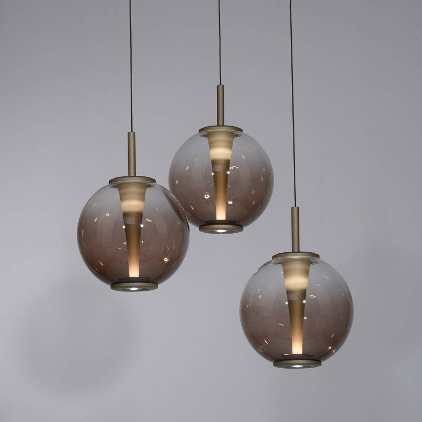 PURE LED-hengelampe E-Infinity, bronse/rav, Ø 50 cm, CCT