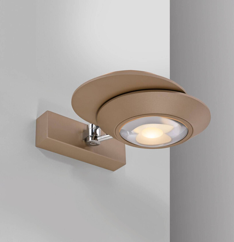 PURE LED-vegglampe Oculis, bronsefarget 30 cm, jern, 2 lyskilder