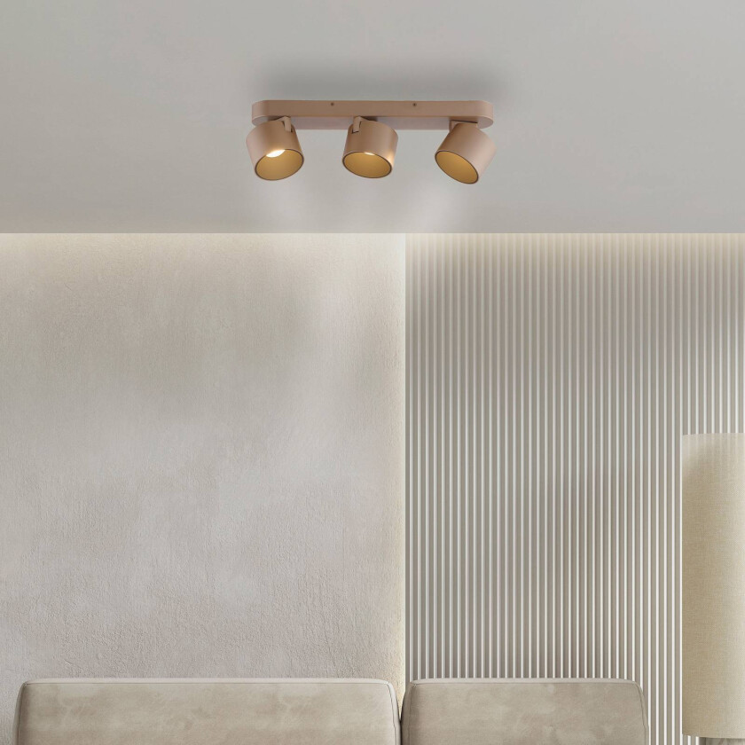 PURE LED-downlight-downlight Cup, bronsefarget, 56 cm, metall, 3 lyskilder