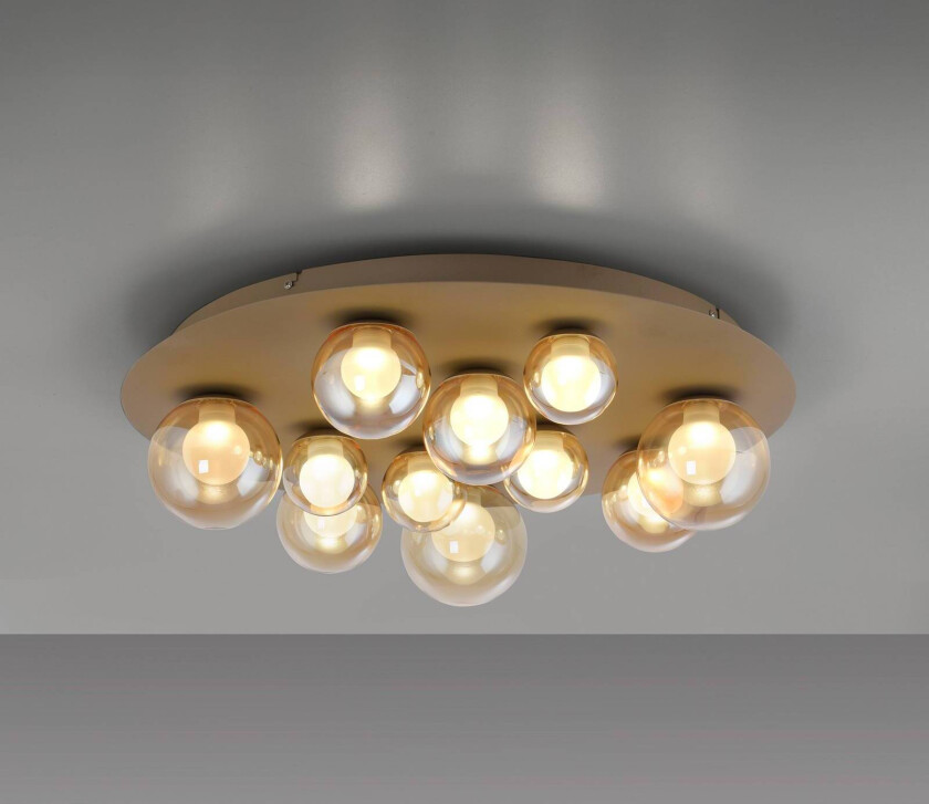 PURE LED-taklampe Popup, bronse/rav Ø 60 cm CCT, 11 lyskilder