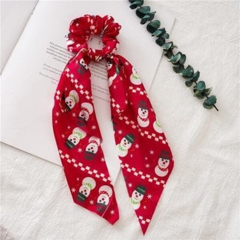 Christmas Scrunchie Bow Snowflake Santa Claus Snowman juletre