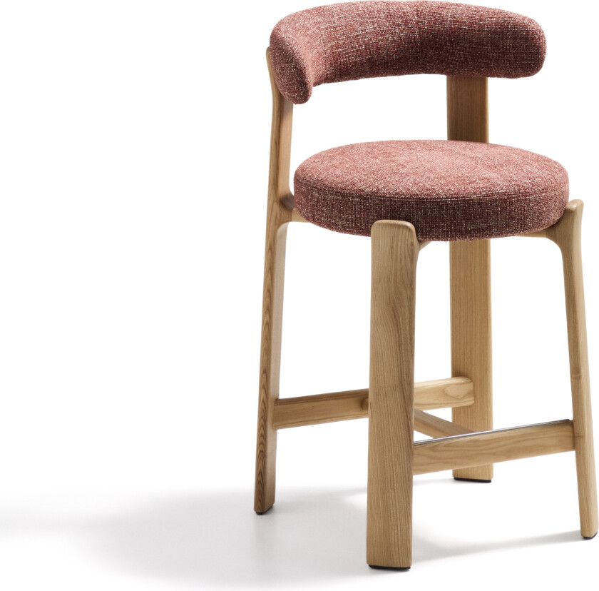 KAVE HOME Granittkrakk i terrakotta chenille og heltre ask med naturlig finish FSC 100%