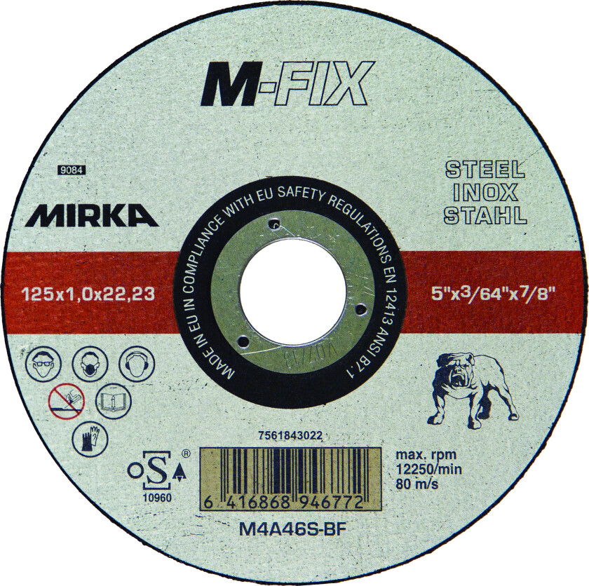 M-FIX INOX, 115 x 1,0 x 22,2 M4 A46S-BF skæreskive