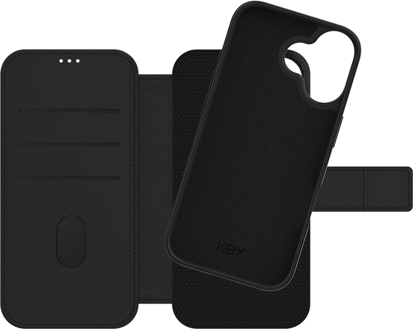 Unstad Lommebokdeksel iPhone 17 Svart