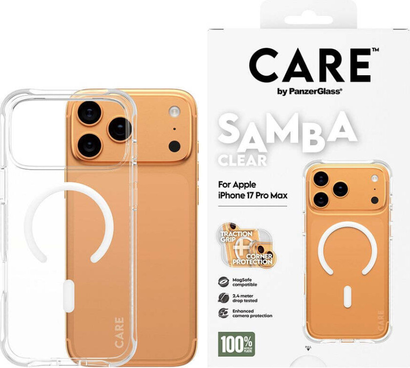 PanzerGlass CARE iPhone 17 Pro Max Fashion MagSafe deksel (gjennomsiktig/hvit)