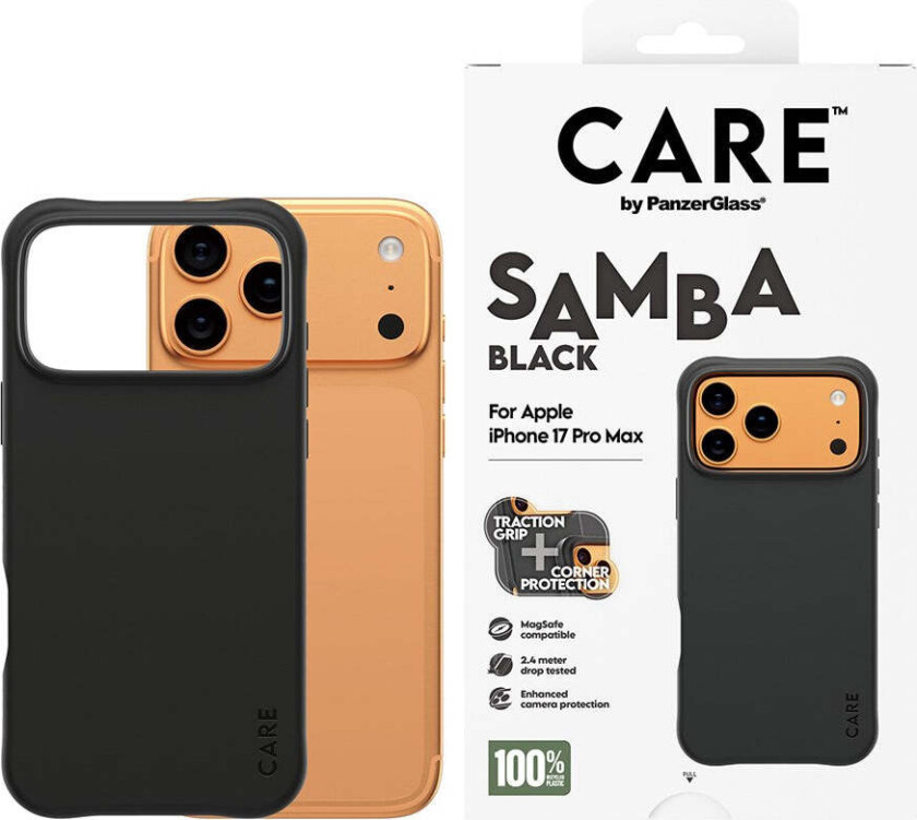 PanzerGlass CARE iPhone 17 Pro Max Fashion MagSafe deksel (sort)