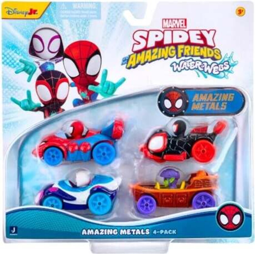 SPIDEY AMAZING METALS CAR 4 PK