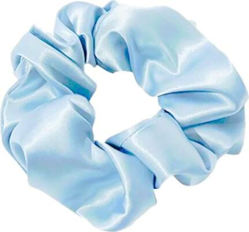 Hårbånd - Scrunchie - Sateng - 9 cm - Himmelblå
