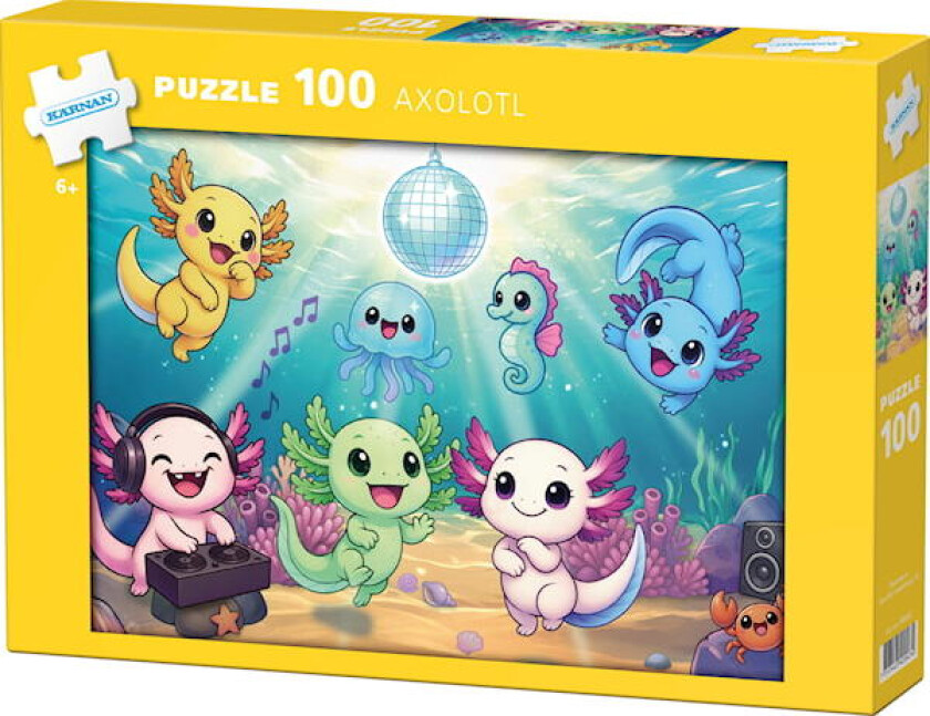 Pappuslespill med 100 biter Axolotl Kärnan