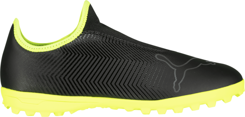 Finesse Laceless TF, fotballsko grus og kunstgress, herre Black/FluYellow